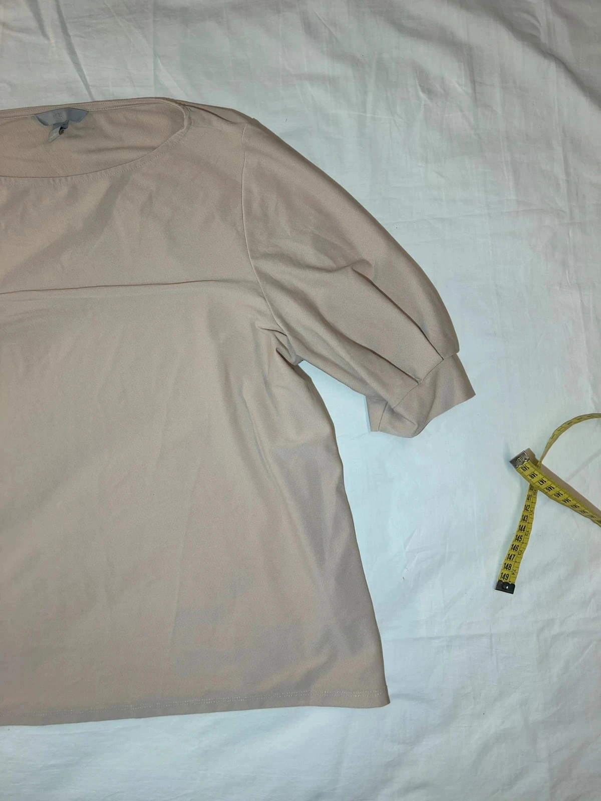 Blusa beige vintage de manga corta de segunda mano de h&m – photo 3